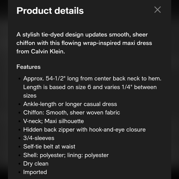 Calvin Klein Tie Dyed Wrap Maxi Dress Blue White Wedding Evening Womens Size 8 - Picture 16 of 16